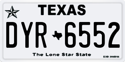 TX license plate DYR6552