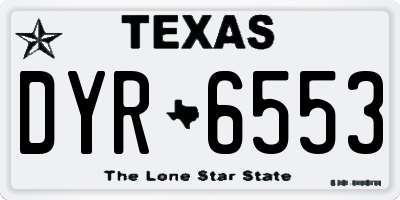 TX license plate DYR6553