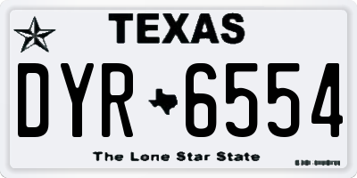 TX license plate DYR6554