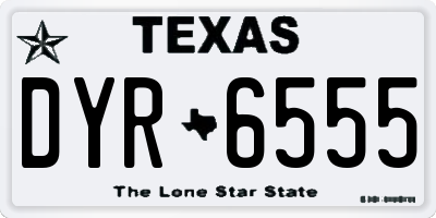 TX license plate DYR6555