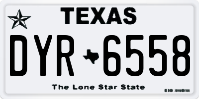 TX license plate DYR6558