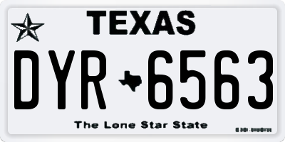 TX license plate DYR6563