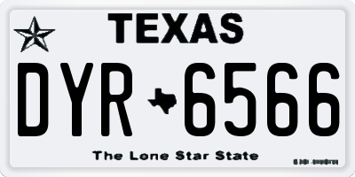 TX license plate DYR6566
