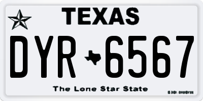 TX license plate DYR6567