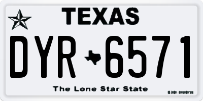 TX license plate DYR6571