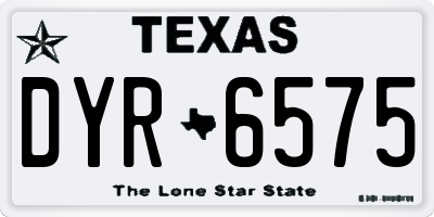TX license plate DYR6575