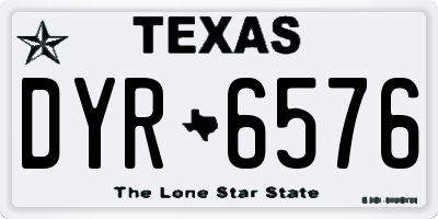 TX license plate DYR6576