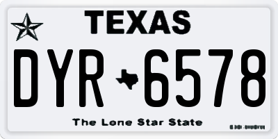 TX license plate DYR6578