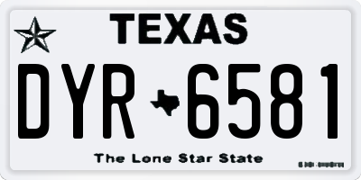 TX license plate DYR6581