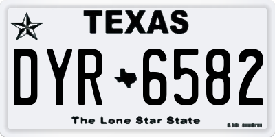 TX license plate DYR6582