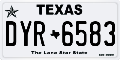 TX license plate DYR6583