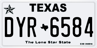 TX license plate DYR6584