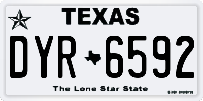 TX license plate DYR6592