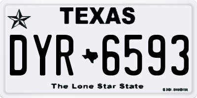 TX license plate DYR6593