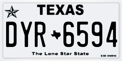 TX license plate DYR6594