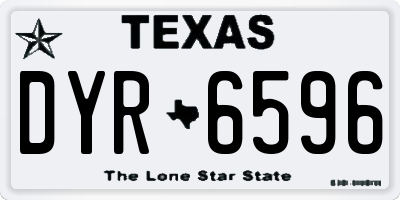 TX license plate DYR6596