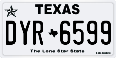 TX license plate DYR6599