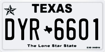 TX license plate DYR6601