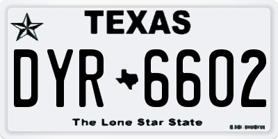 TX license plate DYR6602