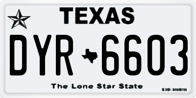 TX license plate DYR6603