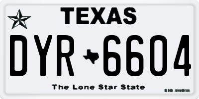 TX license plate DYR6604
