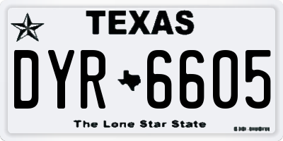 TX license plate DYR6605