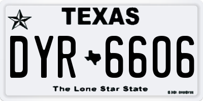 TX license plate DYR6606