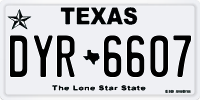 TX license plate DYR6607