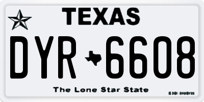TX license plate DYR6608