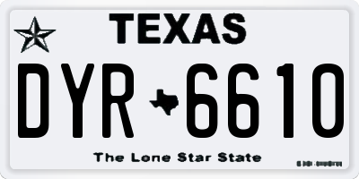 TX license plate DYR6610