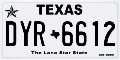 TX license plate DYR6612