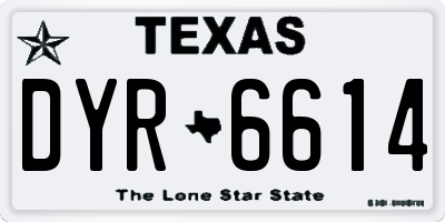 TX license plate DYR6614