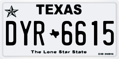 TX license plate DYR6615
