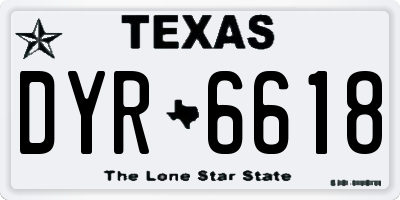 TX license plate DYR6618
