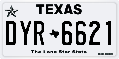 TX license plate DYR6621