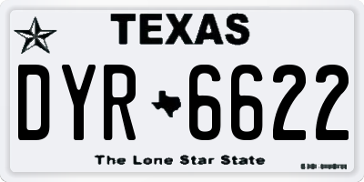 TX license plate DYR6622
