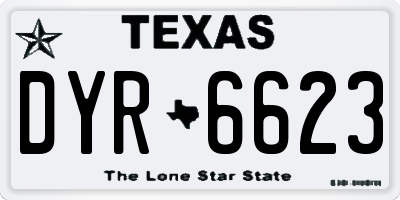 TX license plate DYR6623