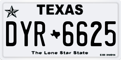 TX license plate DYR6625