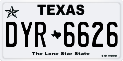 TX license plate DYR6626