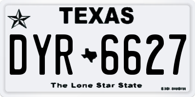TX license plate DYR6627