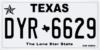 TX license plate DYR6629