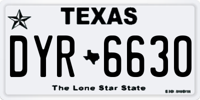 TX license plate DYR6630