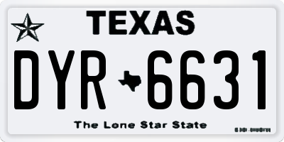 TX license plate DYR6631