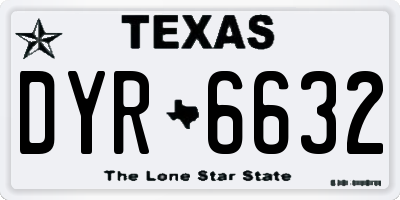 TX license plate DYR6632