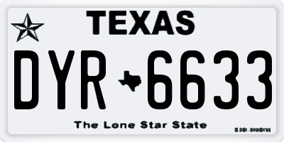 TX license plate DYR6633
