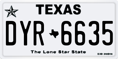 TX license plate DYR6635