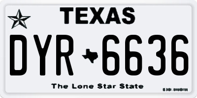TX license plate DYR6636