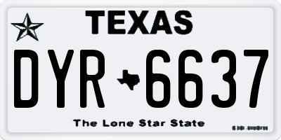 TX license plate DYR6637