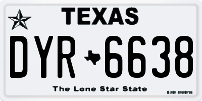 TX license plate DYR6638