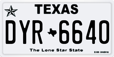 TX license plate DYR6640